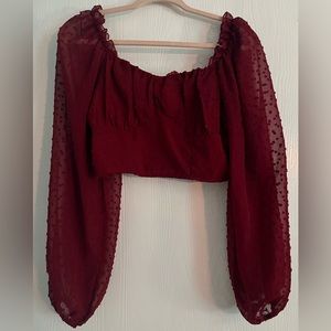 SHEIN, small, maroon, crop top